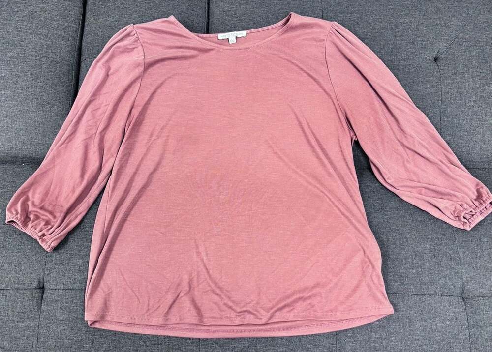 Green Envelope Los Angeles Pink Long Sleeve Pullover Top Size L